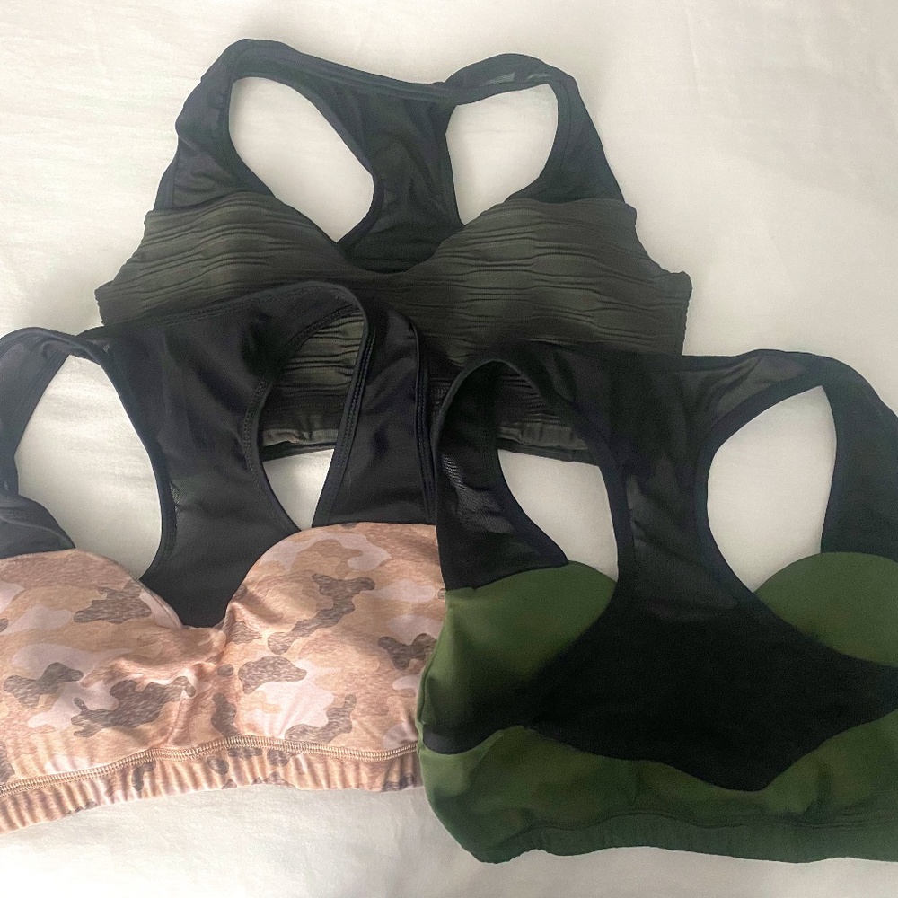 Set of 3 - Mesh Strap Sport Bras